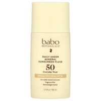 Daily Sheer Fluid Mineral Sunscreen 50, без отдушек, 50 мл (1,7 жидк. унц.) — Babo Botanicals