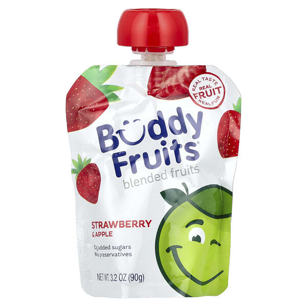 bdf00218_v_2.jpg Buddy Fruits, фруктовая смесь, клубника и яблоко, 90 г (3,2 унции)