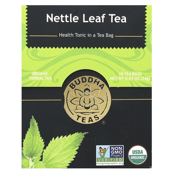 bdh01036_v_33.jpg Organic Herbal Tea, листья крапивы, без кофеина, 18 чайных пакетиков, 24 г (0,83 унции) — Buddha Teas
