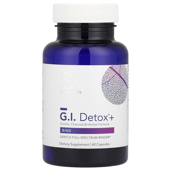 bdi00213_v_9.jpg GI Detox™ +, цеолит, древесный уголь и растительная формула, 60 капсул — Biocidin Botanicals