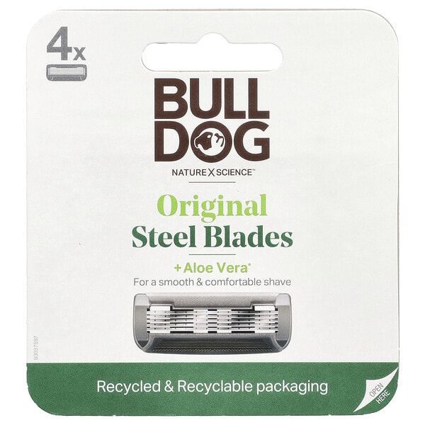 bdn04701_v_8.jpg Original Steel Blades, запасной блок, 4 шт. — Bulldog Skincare For Men