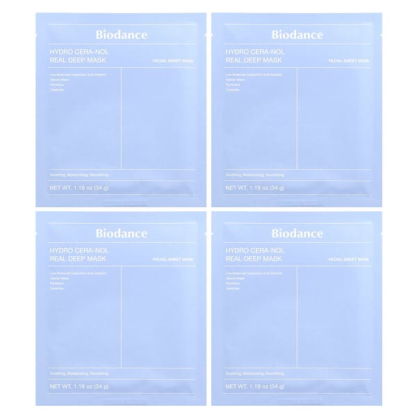 bdo36097_v_19.jpg Hydro Cera-Nol Real Deep Beauty Mask, 4 шт., 34 г (1,19 унции) — Biodance
