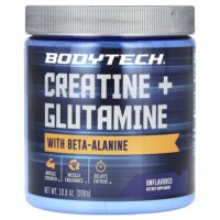 креатин и глутамин с бета-аланином, без добавок, 306 г (10,8 унции) — BodyTech