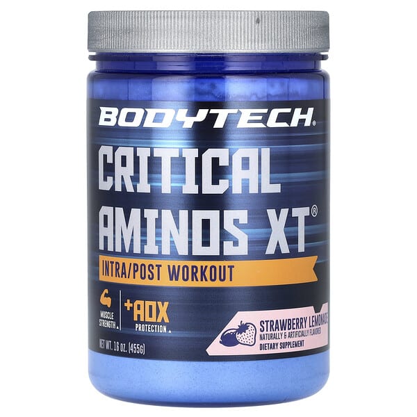 bdt06055_v_8.jpg Critical Aminos XT, аминокислоты для приема после тренировки, со вкусом клубничного лимонада, 455 г (16 унций) — BodyTech