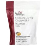 Chewy Bite, цитрат кальция, без сахара, с арахисовым маслом и шоколадом, 90 жевательных таблеток — Bariatric Advantage