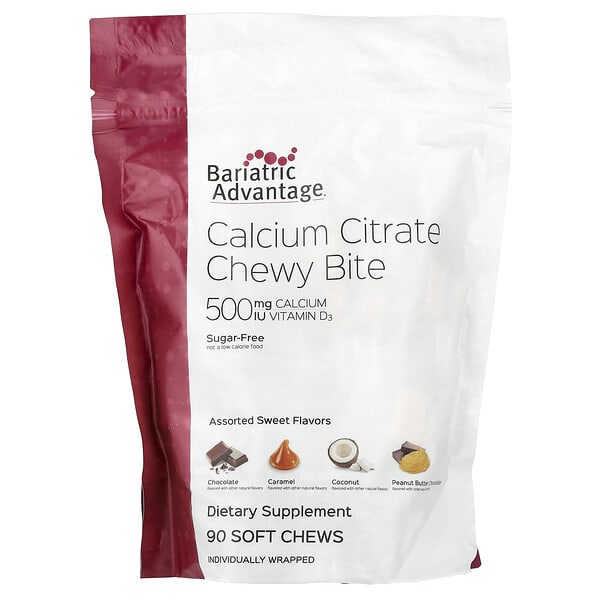 bdv95401_v_3.jpg Chewy Bite с цитратом кальция, без сахара, сладкое ассорти, 90 жевательных таблеток — Bariatric Advantage