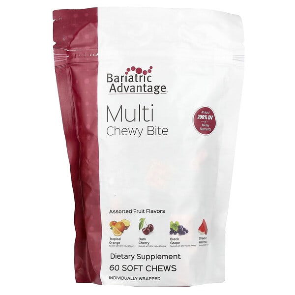 bdv95402_v_4.jpg Multi Chewy Bite, фруктовое ассорти, 60 жевательных таблеток — Bariatric Advantage