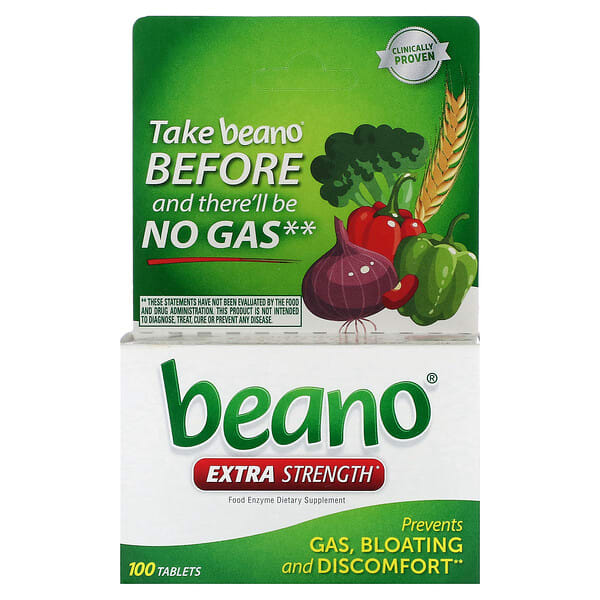 bea10300_v_24.jpg Beano, Extra Strength, 400 GALU, 100 таблеток