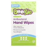 антибактериальные салфетки для рук, без спирта, 3 упаковки по 20 салфеток — Boogie Wipes