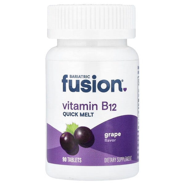 bff38051_v_8.jpg витамин B12, Quick Melt, виноградный вкус, 90 таблеток — Bariatric Fusion