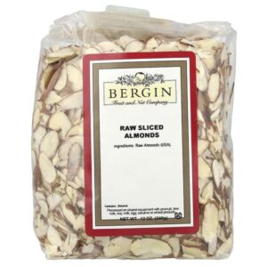 Сырой нарезанный ломтиками миндаль, 12 унций (340 г) — Bergin Fruit and Nut Company