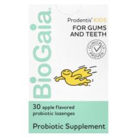 Prodentis Kids®, пастилки с пробиотиками, яблоко, 200 млн КОЕ, 30 пастилок — BioGaia