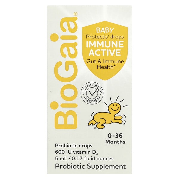 bga46053_v_17.jpg Protectis Baby, иммунно-активные пробиотики в каплях, для детей от 0 до 36 месяцев, 5 мл (0,17 жидк. унц.) — BioGaia