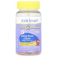 Kids Smart®, Vita Gummies, для укрепления здоровья костей и зубов, кальций и витамин D3, для детей от 3 лет, клубника, 30 жевательных таблеток — Kids Smart