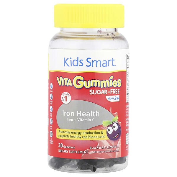 bgl80586_v_8.jpg Kids Smart® VITA Gummies®, железо и витамин C, для детей от 3 лет, ежевичный лимонад, 30 жевательных таблеток — Kids Smart