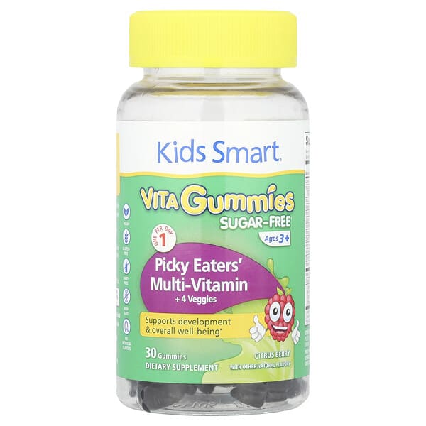 bgl80588_v_24.jpg Kids Smart® Vita, мультивитамины для придирчивых едоков и 4 вида овощей, для детей от 3 лет, цитрусовые, 30 жевательных мармеладок — Kids Smart
