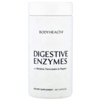 Пищеварительные ферменты с бетаином, панкреатином и пепсином, 180 капсул — BodyHealth