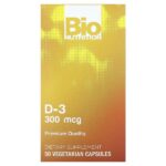 D-3, 300 мкг, 50 вегетарианских капсул — Bio Nutrition