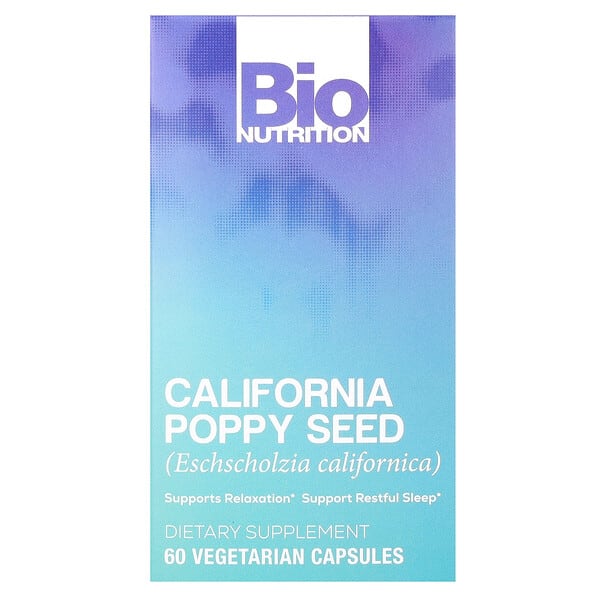 biu00320_v_36.jpg Семена мака калифорнийского, 500 мг, 60 вегетарианских капсул — Bio Nutrition