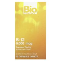 Витамин B12, вишня, 6000 мкг, 50 жевательных таблеток — Bio Nutrition