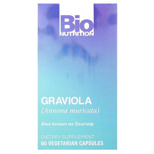 biu00357_v_36.jpg гравиола, 60 вегетарианских капсул (750 мг в одной капсуле) — Bio Nutrition
