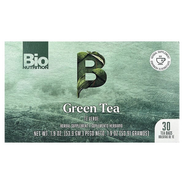 biu68753_v_23.jpg зеленый чай, 30 чайных пакетиков, 53,9 г (1,9 унции) — Bio Nutrition