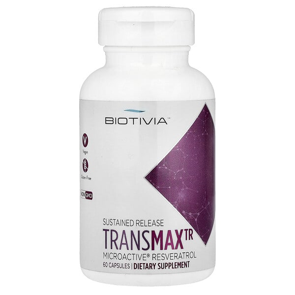 biv01295_v_45.jpg Biotivia, TransmaxTR, ресвератрол MicroActive®, 60 капсул (500 мг в 1 капсуле)