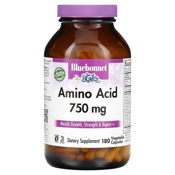 blb00014_v_39.jpg аминокислоты, 750 мг, 180 растительных капсул — Bluebonnet Nutrition