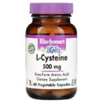 L-цистеин, 500 мг, 60 растительных капсул — Bluebonnet Nutrition