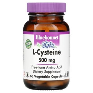 L-цистеин, 500 мг, 60 растительных капсул — Bluebonnet Nutrition