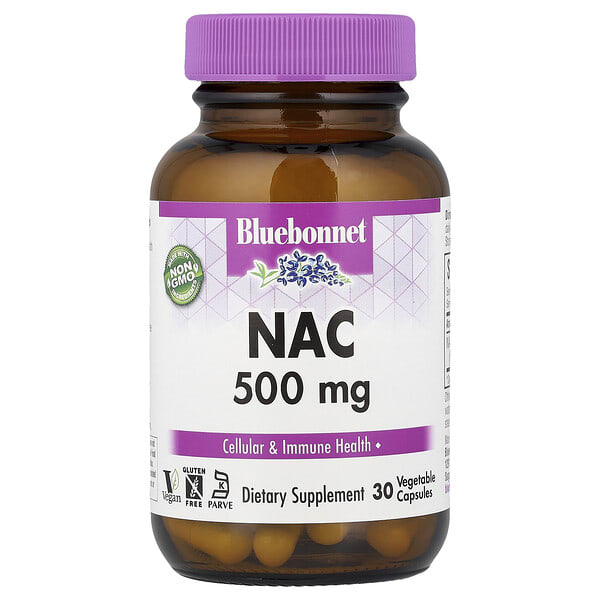 blb00062_v_24.jpg NAC, 500 мг, 30 растительных капсул — Bluebonnet Nutrition