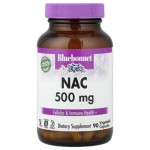 NAC, 500 мг, 90 растительных капсул — Bluebonnet Nutrition