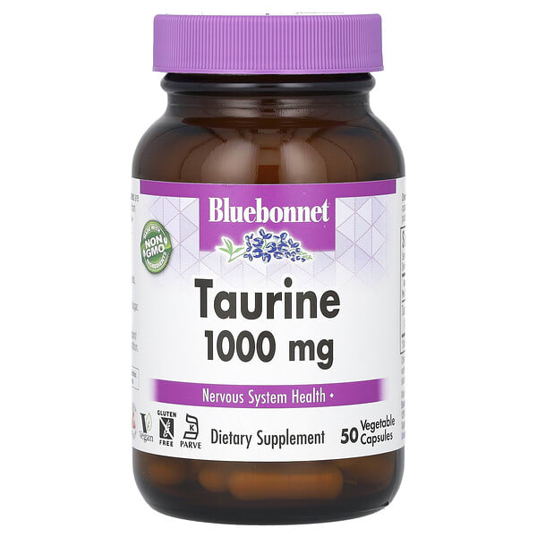 blb00087_v_21.jpg таурин, 1000 мг, 50 растительных капсул — Bluebonnet Nutrition