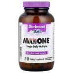 MultiONE®, для приема одной дозы на день, без железа, 120 растительных капсул — Bluebonnet Nutrition