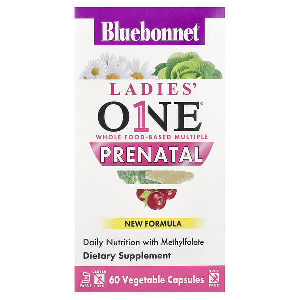 blb00172_v_13.jpg Ladies' One®, пренатальный комплекс, 60 растительных капсул — Bluebonnet Nutrition
