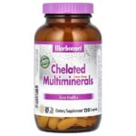 Хелатные мультиминералы, без железа, 120 капсул — Bluebonnet Nutrition