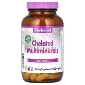 Хелатные мультиминералы, без железа, 120 капсул — Bluebonnet Nutrition