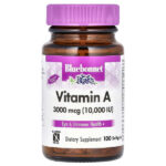 Витамин A, 3000 мкг (10 000 МЕ), 100 мягких таблеток — Bluebonnet Nutrition