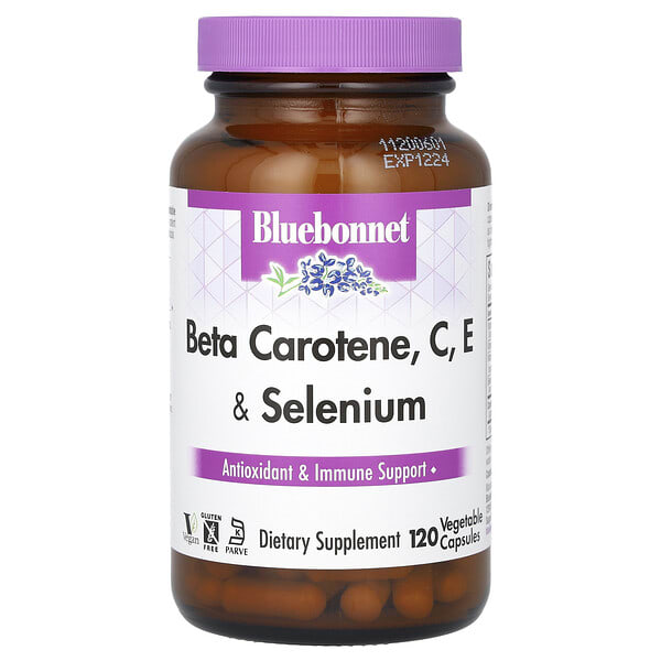 blb00322_v_23.jpg бета-каротин, витамины C, E и селен, 120 растительных капсул — Bluebonnet Nutrition