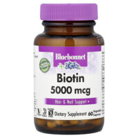 Биотин, 5000 мкг, 60 растительных капсул — Bluebonnet Nutrition