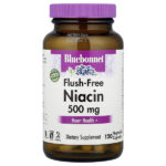 Ниацин, не вызывающий смывания, 500 мг, 120 растительных капсул — Bluebonnet Nutrition