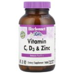 витамины C, D3 и цинк, 100 растительных капсул — Bluebonnet Nutrition