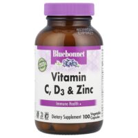 витамины C, D3 и цинк, 100 растительных капсул — Bluebonnet Nutrition