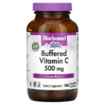 буферизованный витамин C, 500 мг, 180 растительных капсул — Bluebonnet Nutrition