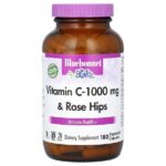 Витамин C1000 мг и шиповник, 180 растительных капсул — Bluebonnet Nutrition