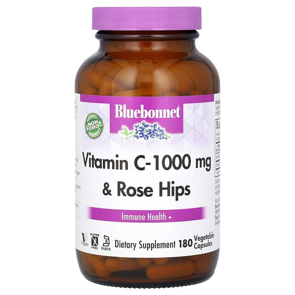 blb00575_v_21.jpg Витамин C1000 мг и шиповник, 180 растительных капсул — Bluebonnet Nutrition