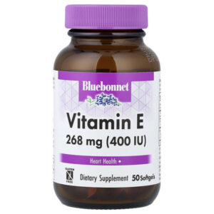 витамин E, 268 мг (400 МЕ), 50 капсул — Bluebonnet Nutrition