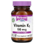 Витамин K2, 100 мкг, 100 растительных капсул — Bluebonnet Nutrition