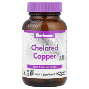 Медь в хелатной форме, 90 растительных капсул — Bluebonnet Nutrition
