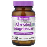 Хелатный магний, 60 растительных капсул (100 мг на капсулу) — Bluebonnet Nutrition